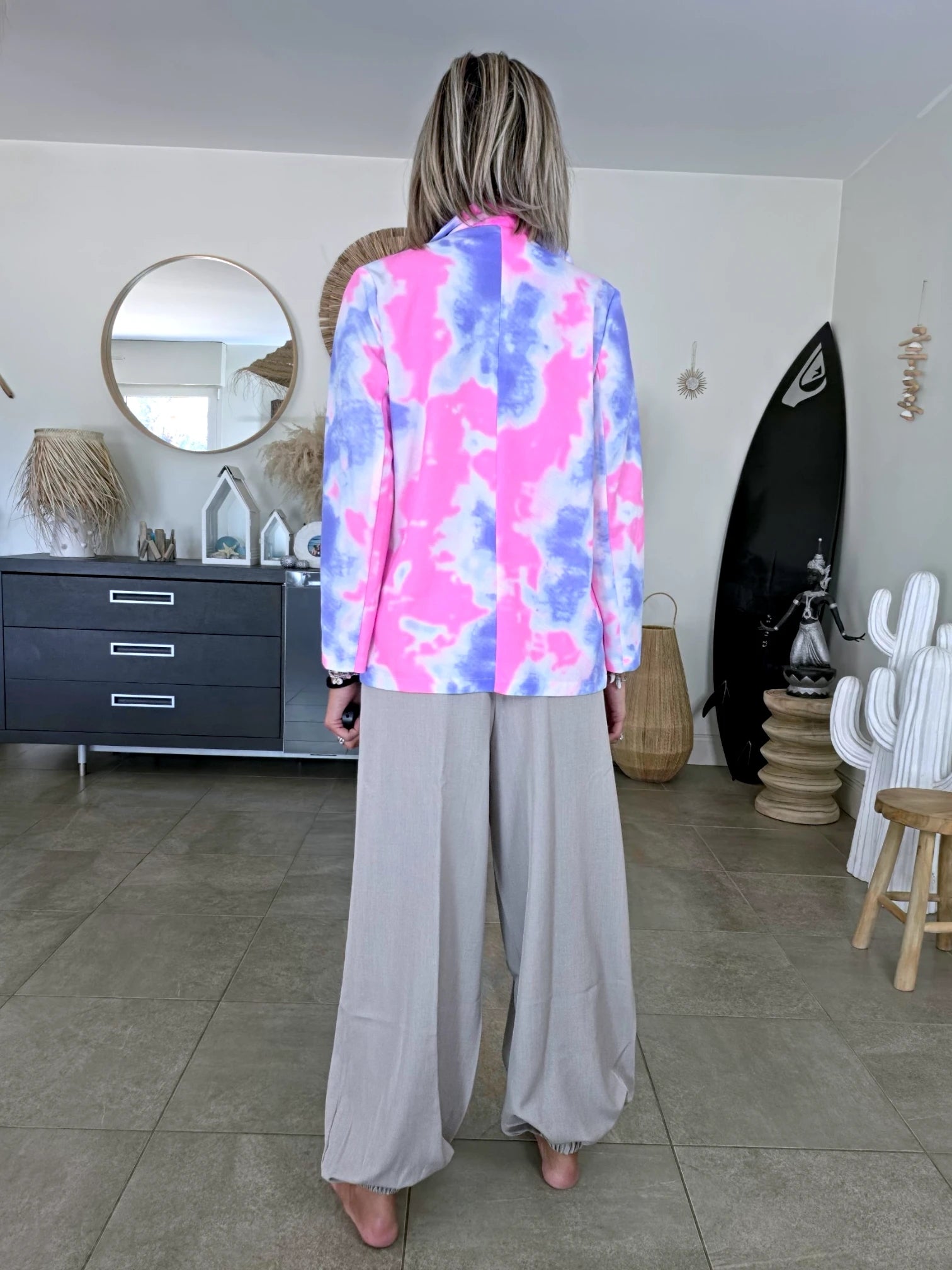 Pantalon 2&amp;1 Bermuda beige-gris