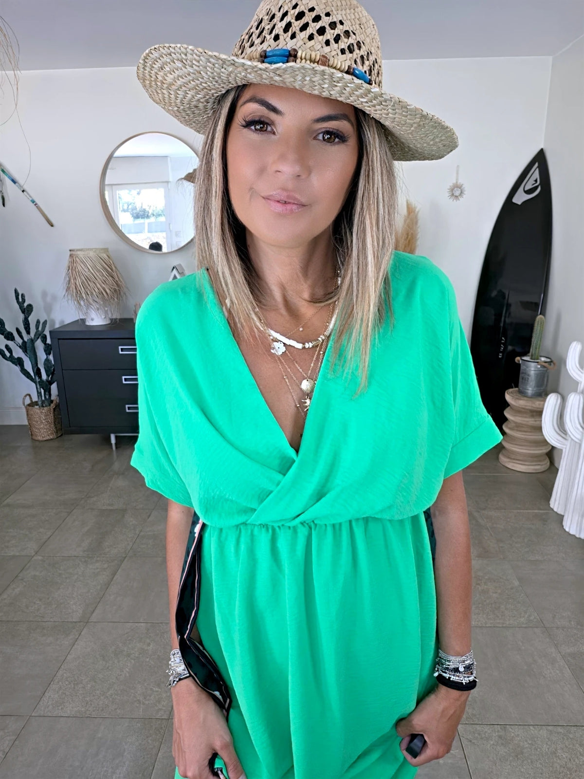 Robe vert vif avec sa ceinture japonaise - 𝐌𝐚𝐫𝐢𝐧𝐚𝟒𝟒𝐟𝐚𝐦𝐢𝐥𝐲