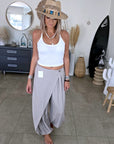 Pantalon 2&1 Bermuda beige-gris
