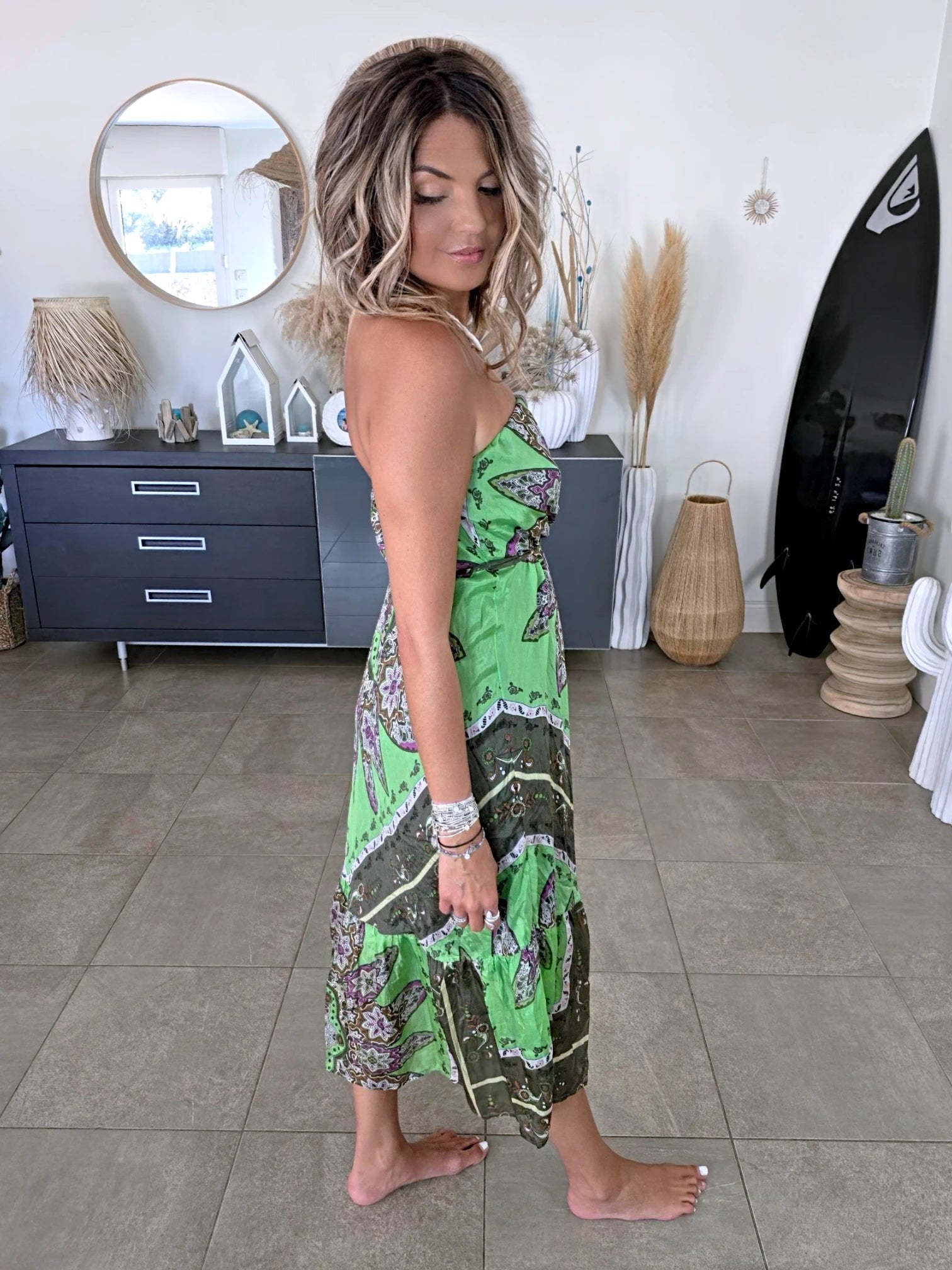 Robe bustier en soie