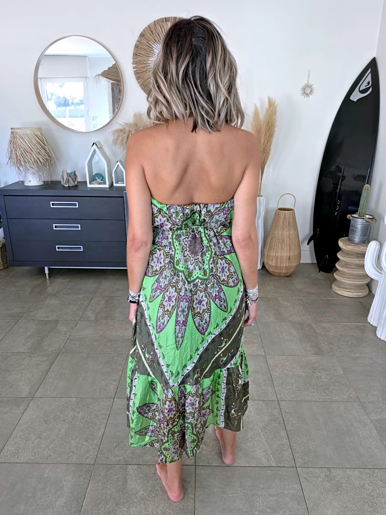 Robe bustier en soie