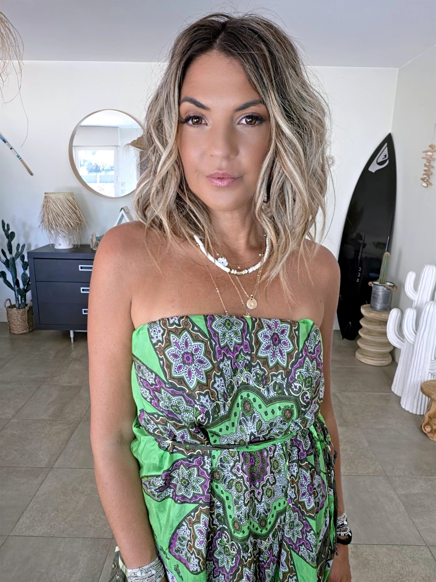 Robe bustier en soie