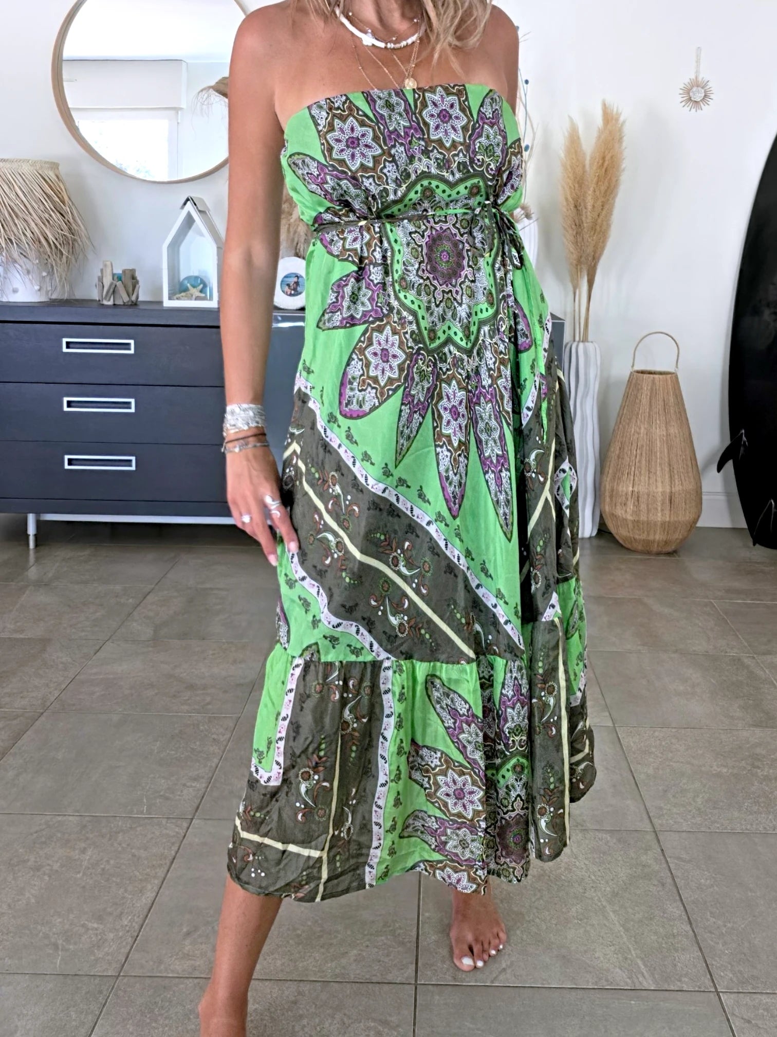 Robe bustier en soie