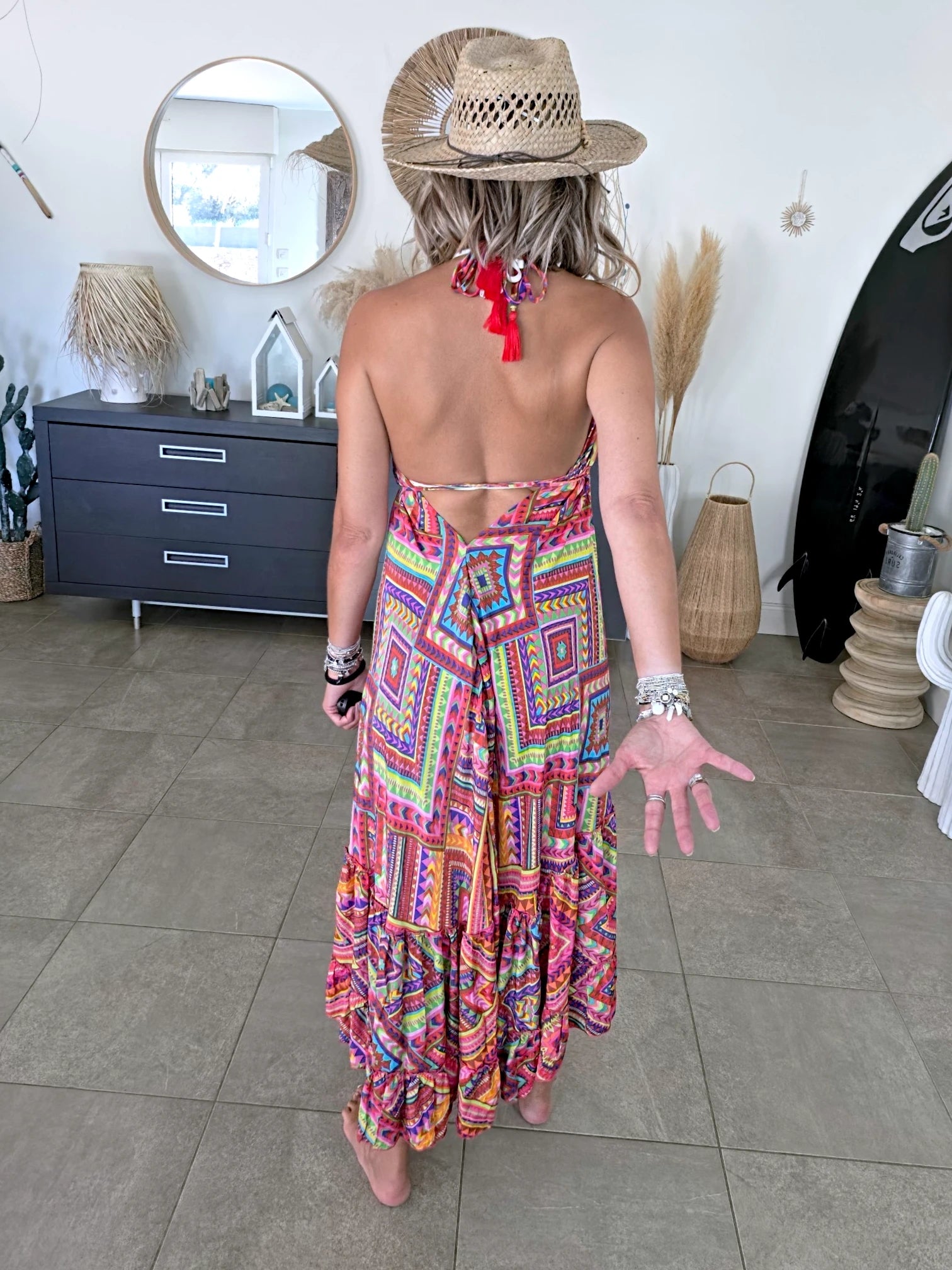 Robe asymétrique en soie