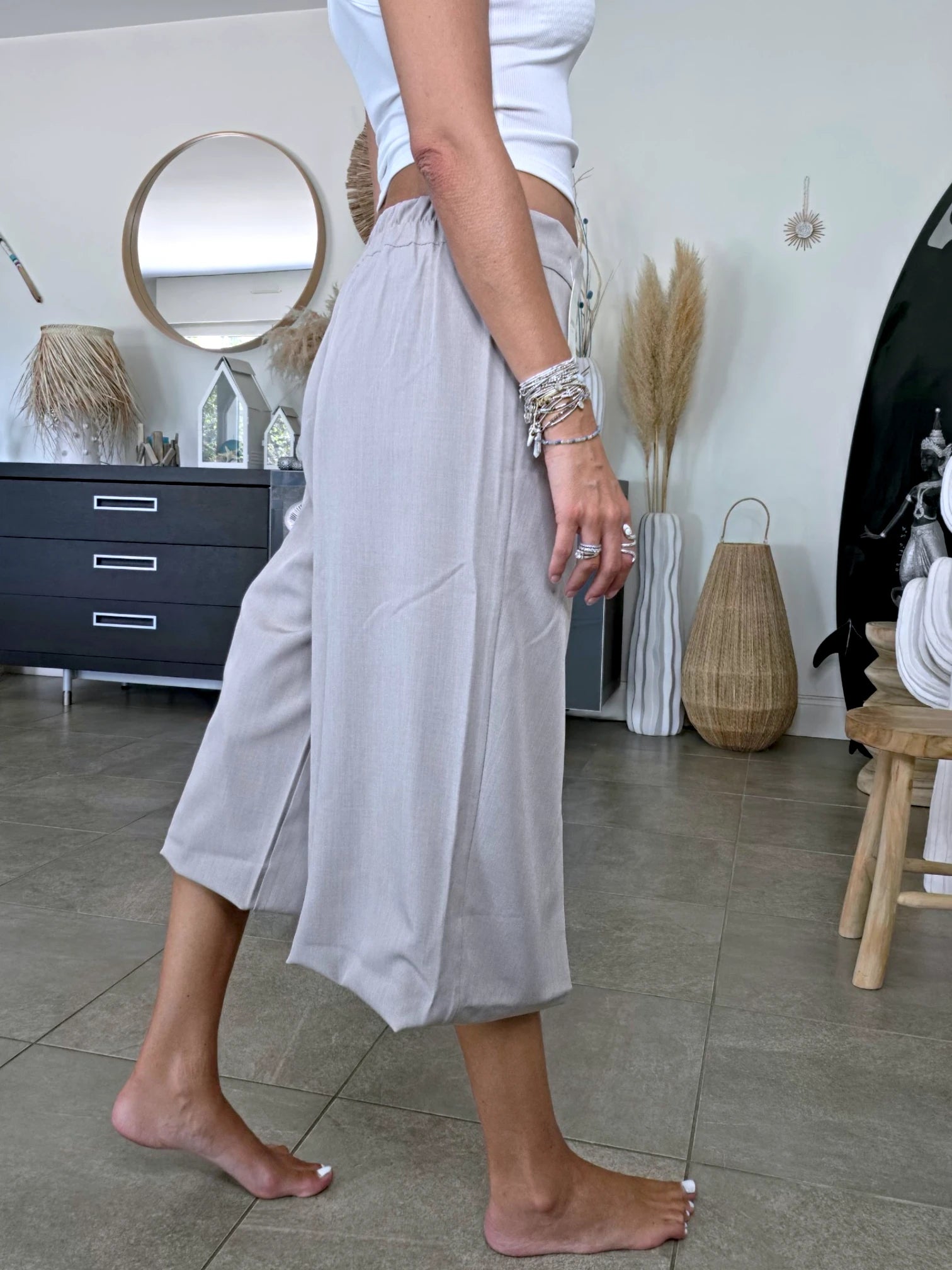 Pantalon 2&amp;1 Bermuda beige-gris