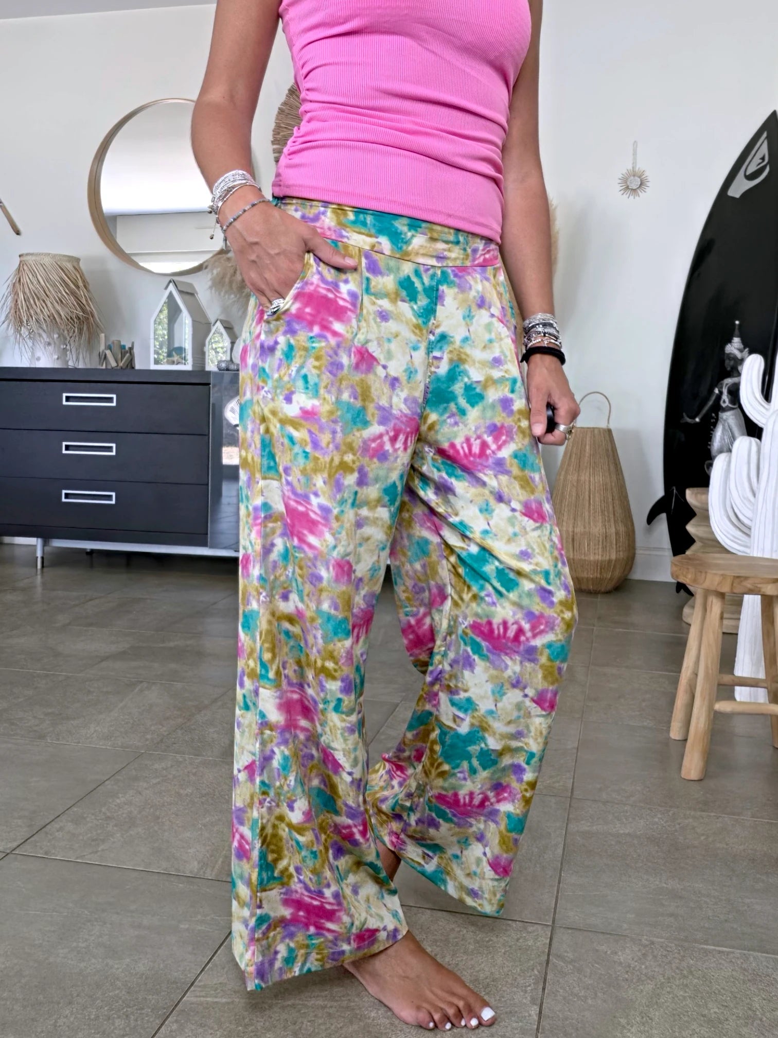 Pantalon à imprimé camouflage