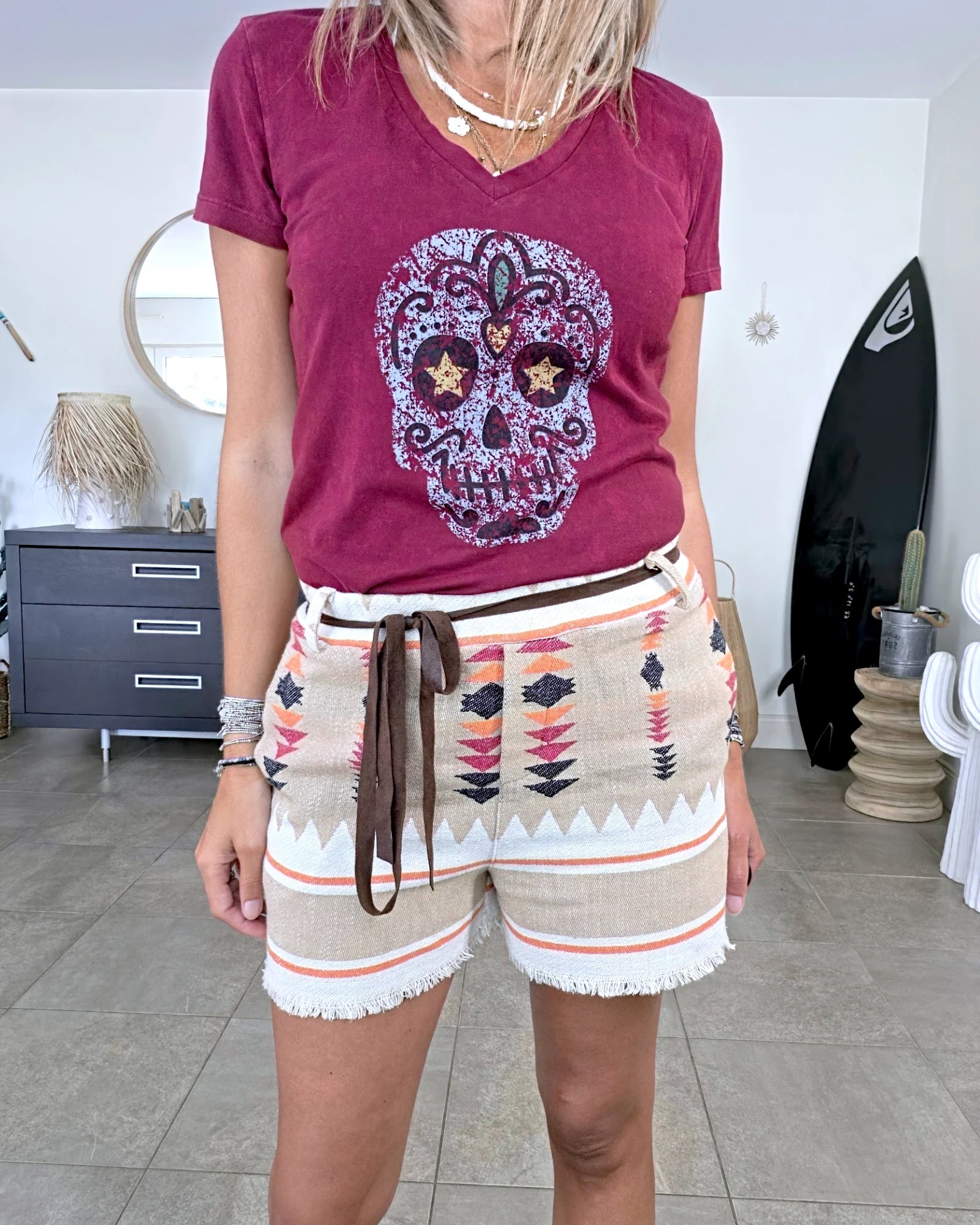 Short à imprimé éthnique