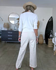 Cardigan blanc à encolure en V profonde