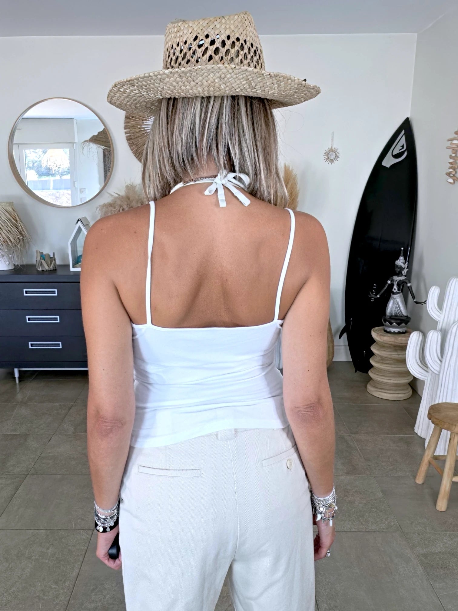 Débardeur blanc en lycra