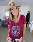 T-shirt bordeaux délavé Mexico