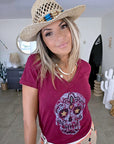 T-shirt bordeaux délavé Mexico