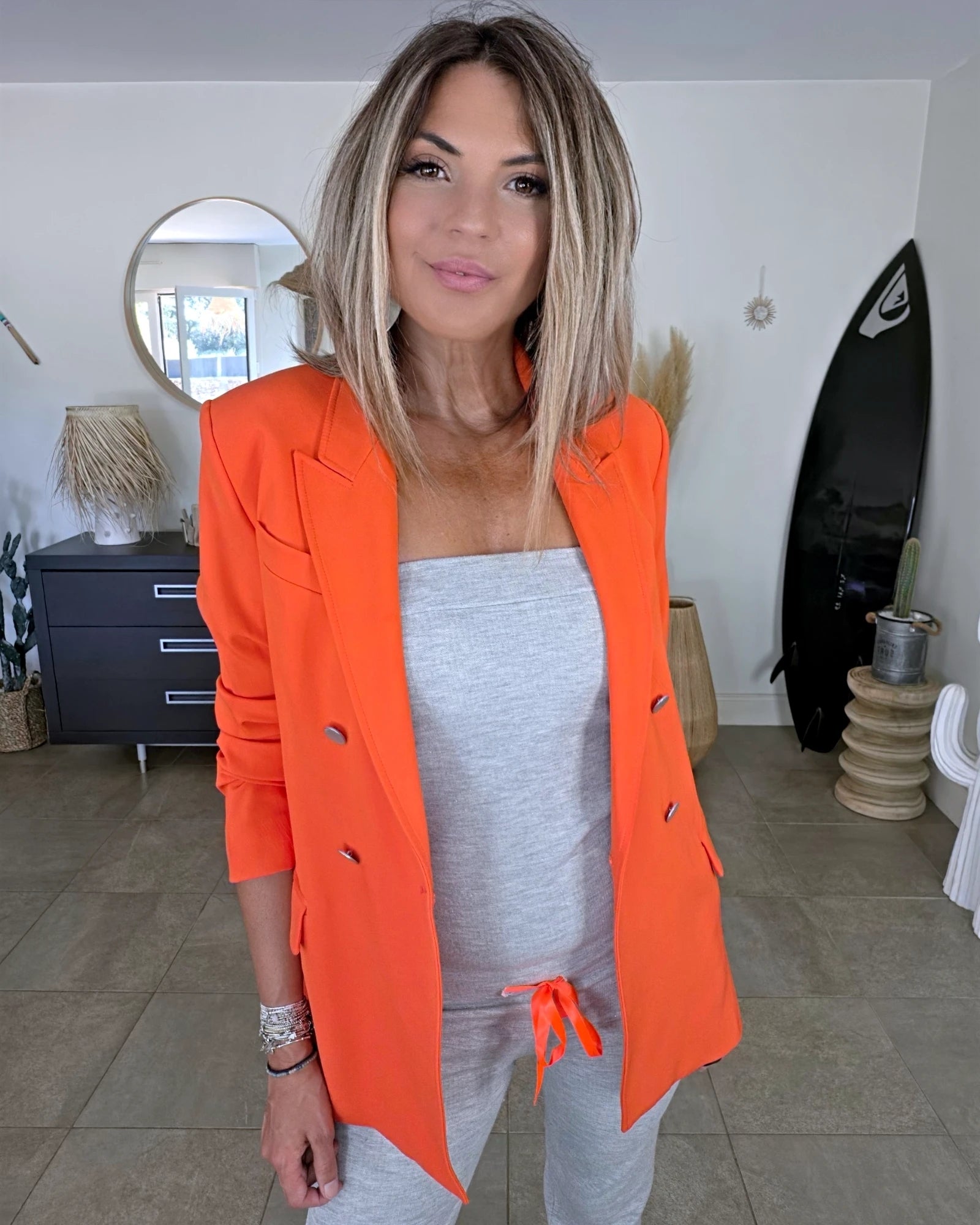 Veste orange sanguine