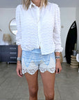 Short bicolore ajouré
