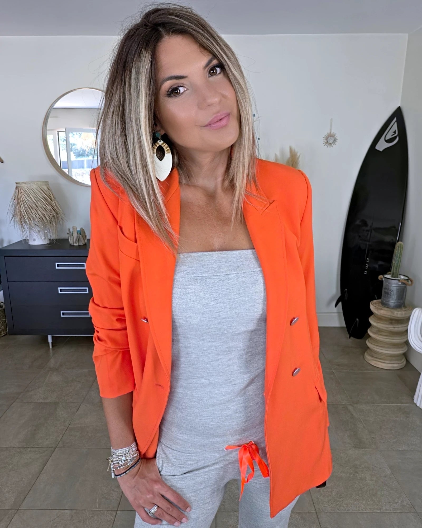 Veste orange sanguine