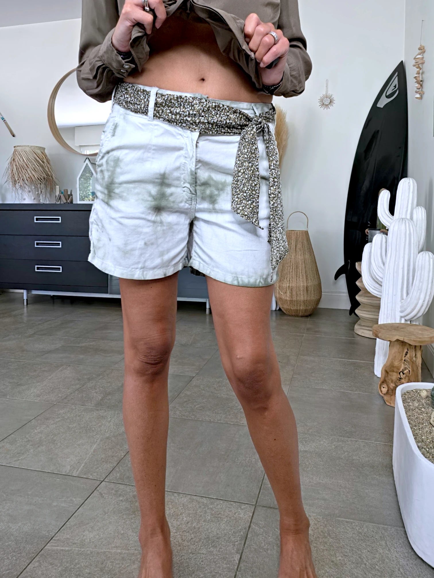 Short en lin tie and dye