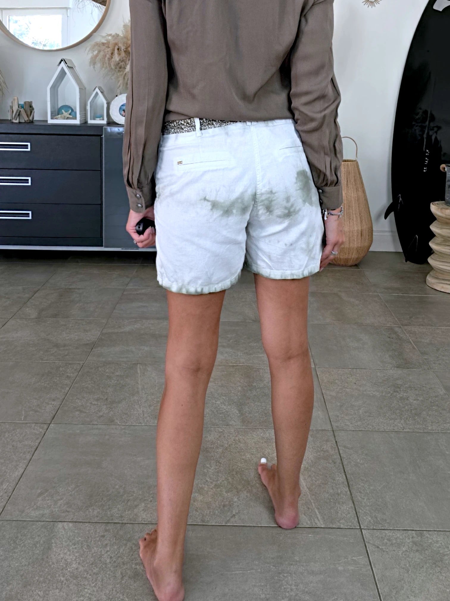 Short en lin tie and dye