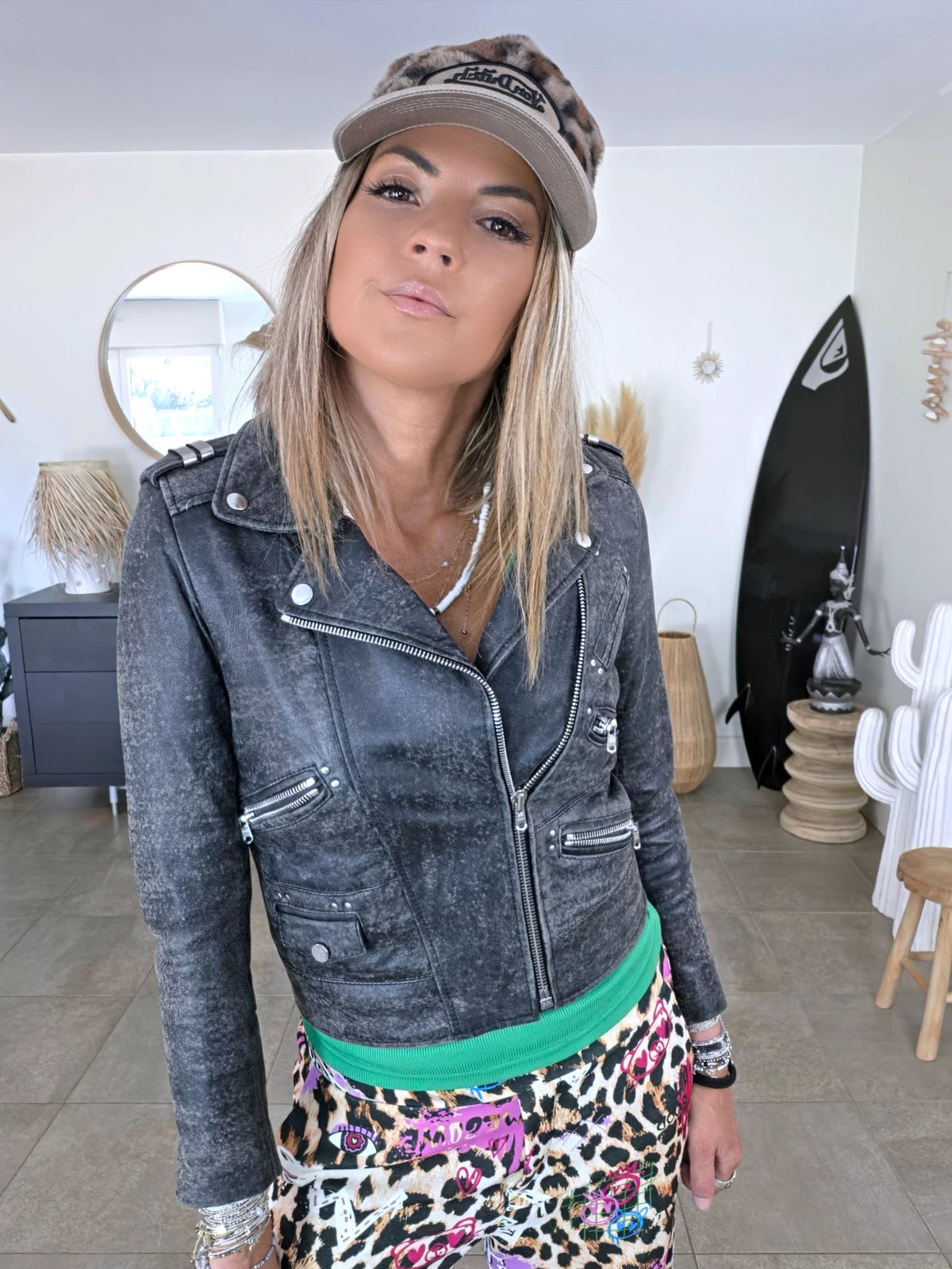 Perfecto 100% cuir aspect vieilli - 𝐌𝐚𝐫𝐢𝐧𝐚𝟒𝟒𝐟𝐚𝐦𝐢𝐥𝐲