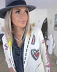 Veste longue en suédine à tags - 𝐌𝐚𝐫𝐢𝐧𝐚𝟒𝟒𝐟𝐚𝐦𝐢𝐥𝐲