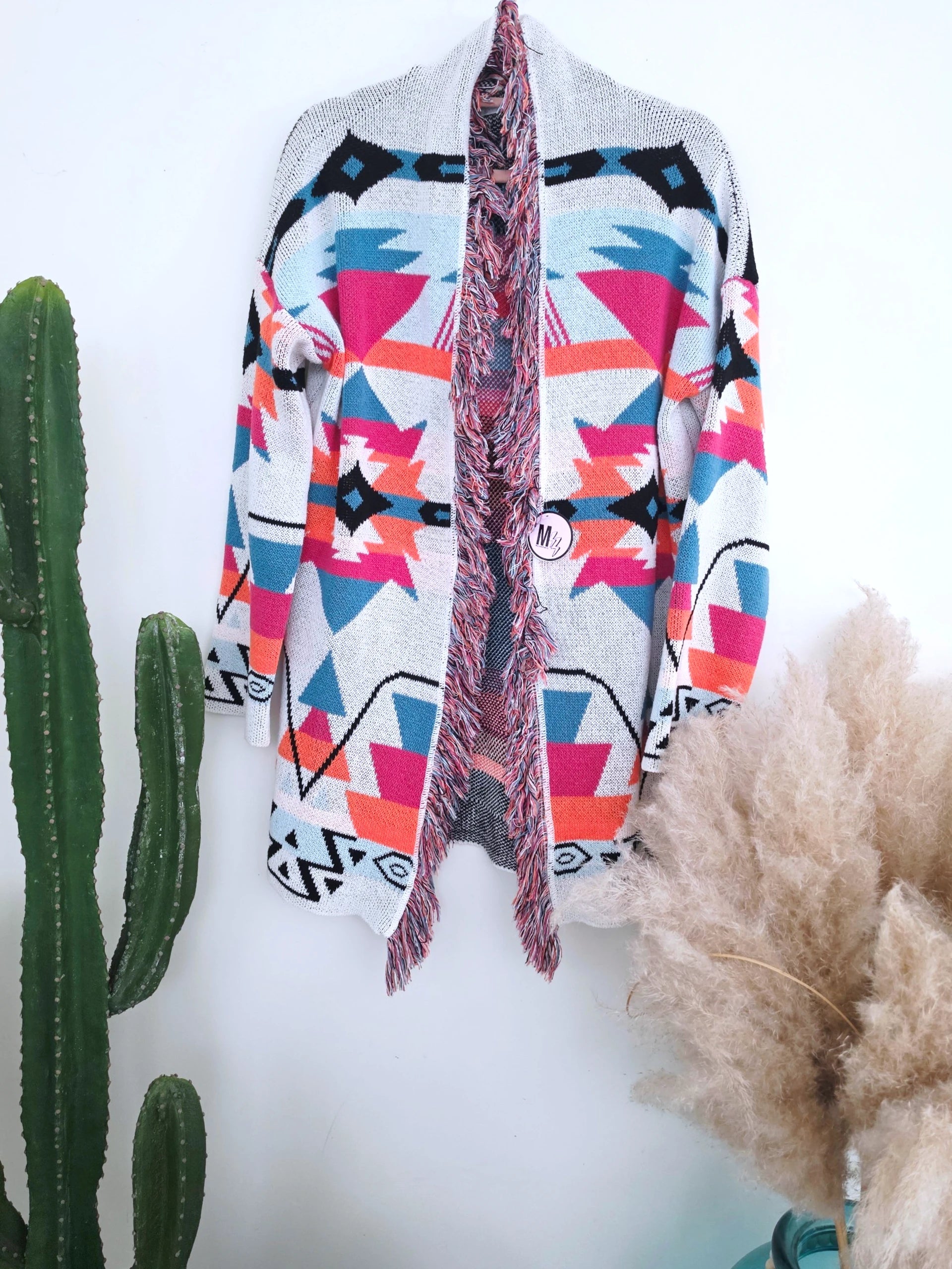 Cardigan à imprimé éthnique