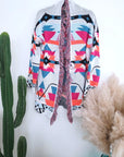 Cardigan à imprimé éthnique
