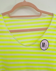 T-shirt rayé jaune fluo