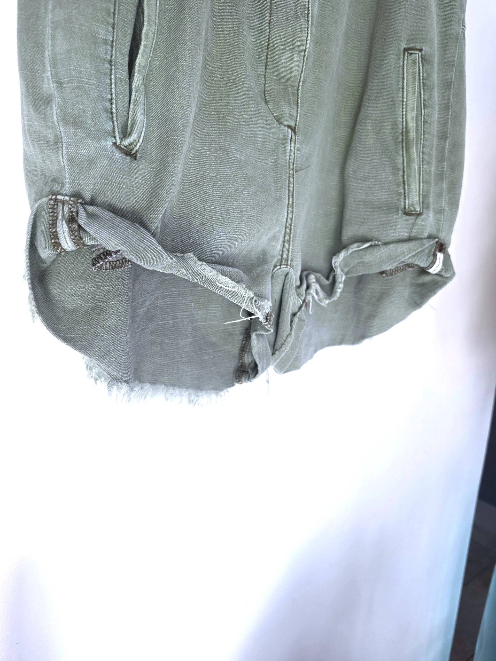 Combi-short vert en coton