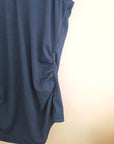 Débardeur bleu jean à maille côtelée extensible