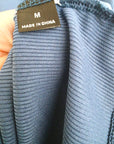 Débardeur bleu jean à maille côtelée extensible