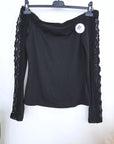 T-shirt noir manches dentelles - 𝐌𝐚𝐫𝐢𝐧𝐚𝟒𝟒𝐟𝐚𝐦𝐢𝐥𝐲