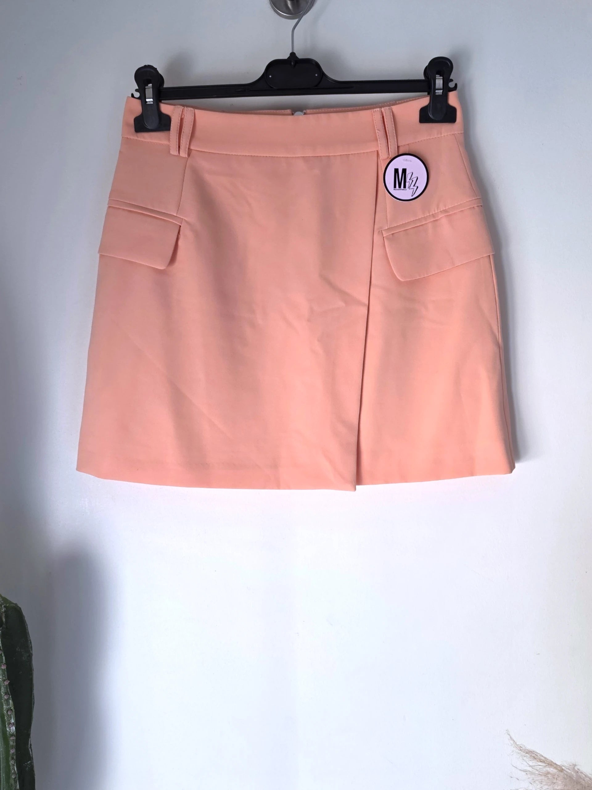 Jupe portefeuille saumon fluo