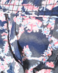 Jupe à imprimé bleu marine et rose