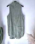 Combi-short vert en coton