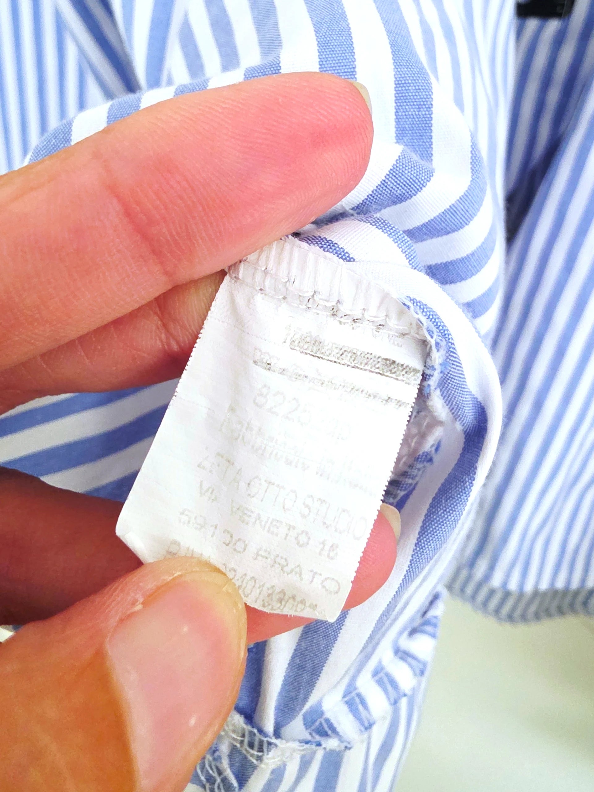 Chemise asymétrique à rayures bleu ciel