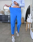 Pantalon bleu vif longueur 7/8è - 𝐌𝐚𝐫𝐢𝐧𝐚𝟒𝟒𝐟𝐚𝐦𝐢𝐥𝐲