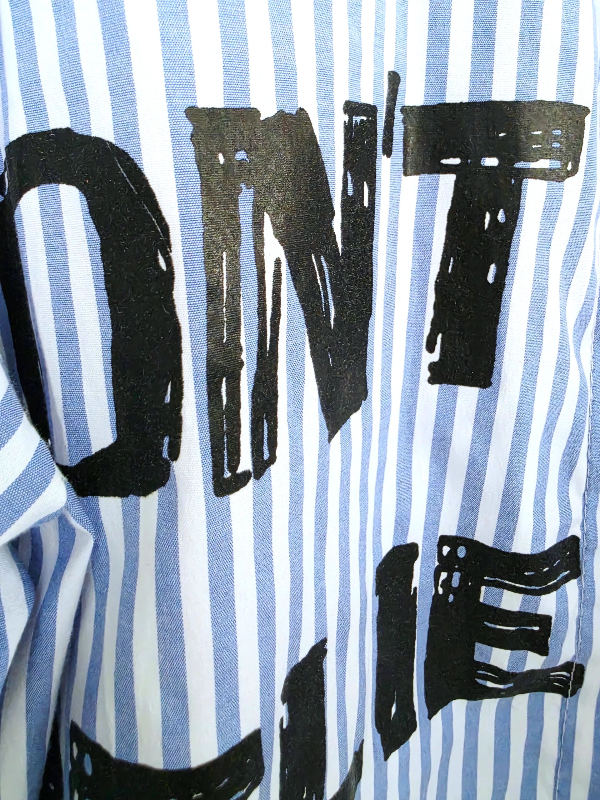 Chemise asymétrique à rayures bleu ciel