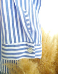 Chemise asymétrique à rayures bleu ciel