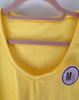 Débardeur jaune maille côtelée en lycra