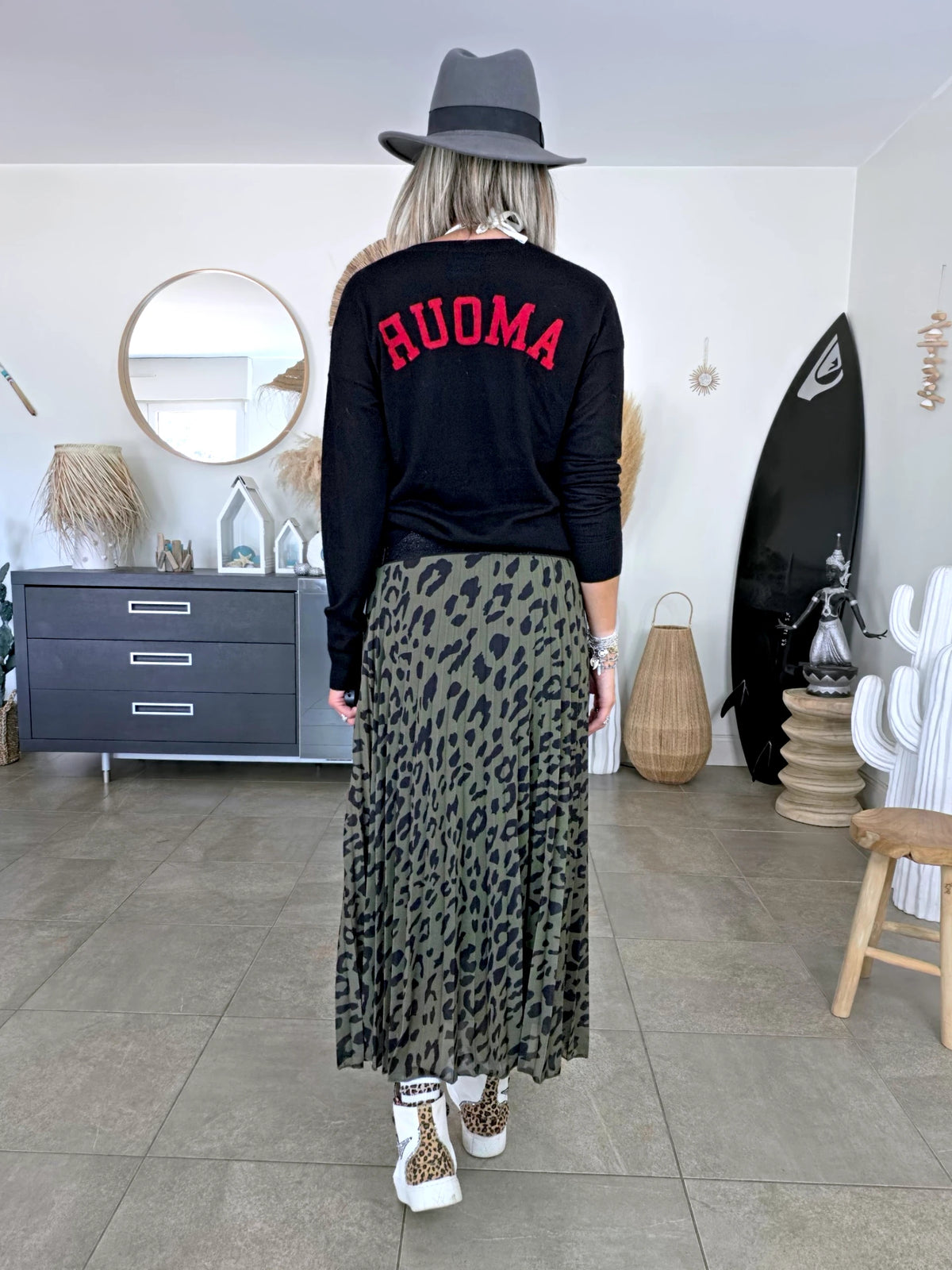 Jupe kaki à imprimé léopard - 𝐌𝐚𝐫𝐢𝐧𝐚𝟒𝟒𝐟𝐚𝐦𝐢𝐥𝐲