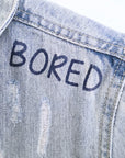 Veste en jean entièrement customisée