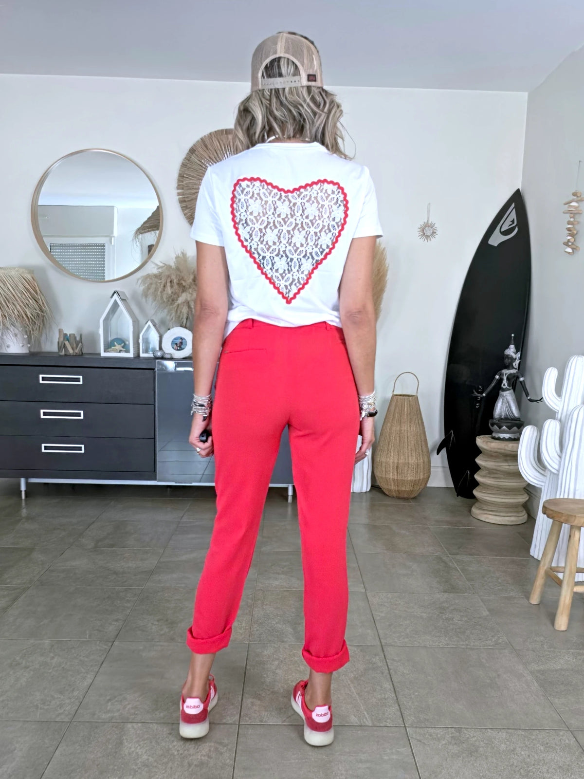 Pantalon chic rouge vif - 𝐌𝐚𝐫𝐢𝐧𝐚𝟒𝟒𝐟𝐚𝐦𝐢𝐥𝐲