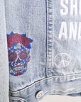 Veste en jean entièrement customisée