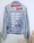 Veste en jean entièrement customisée