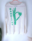 Pull blanc cassé à inscriptions au dos vert vif - 𝐌𝐚𝐫𝐢𝐧𝐚𝟒𝟒𝐟𝐚𝐦𝐢𝐥𝐲