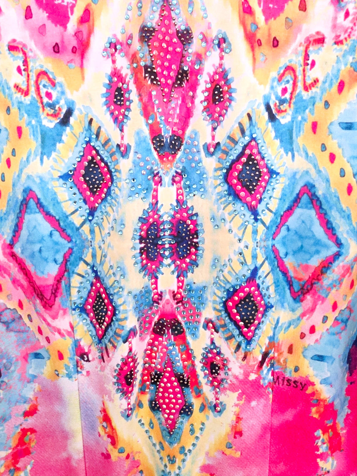 Veste cintrée à imprimé éthnique fluo