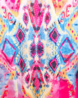 Veste cintrée à imprimé éthnique fluo