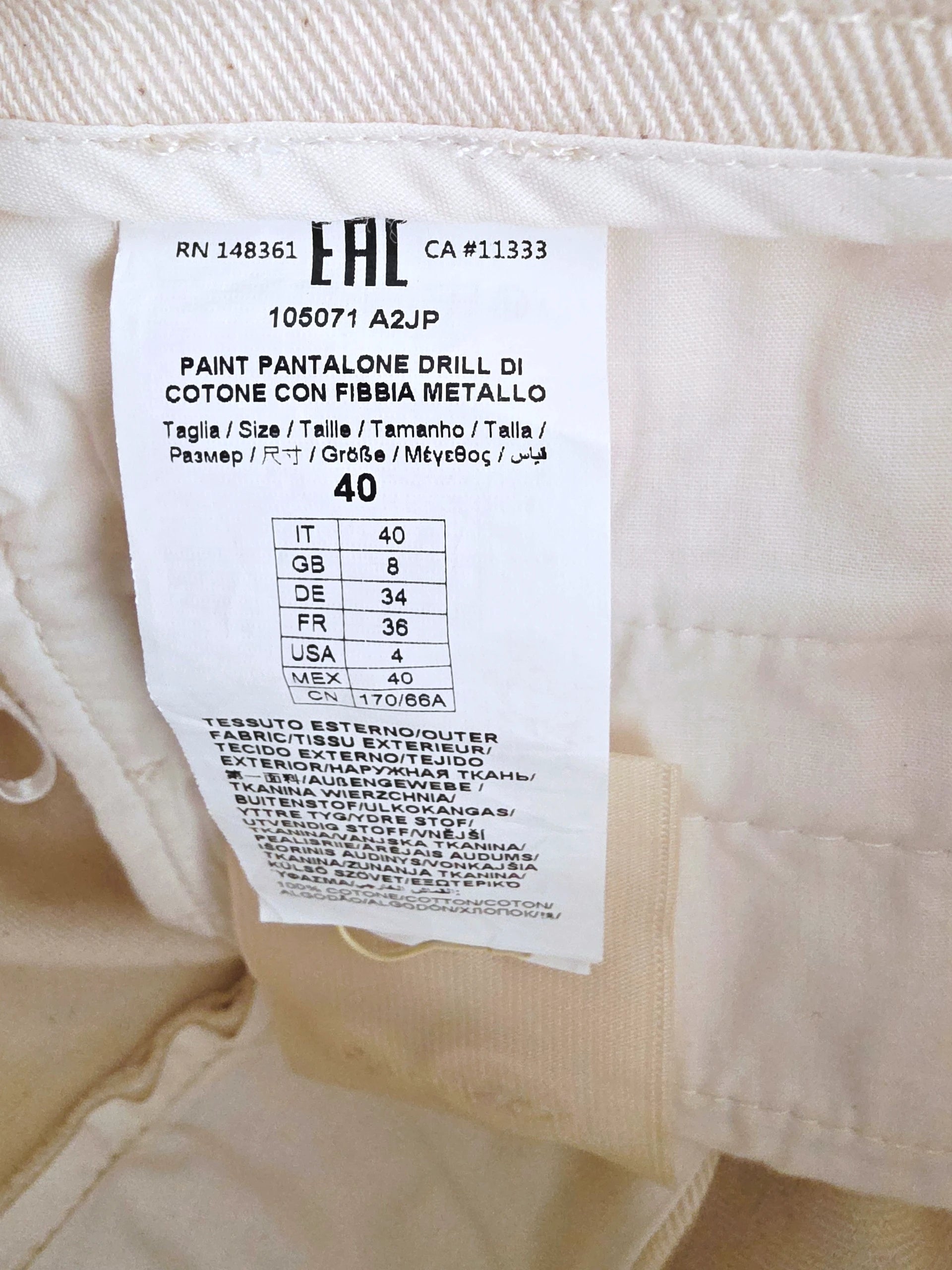 Pantalon écru taille asymétrique