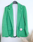 Veste velours ras vert "rock"