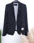 Veste noire à imprimé éclair blanc