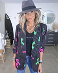 Blazer noir à tags fluo