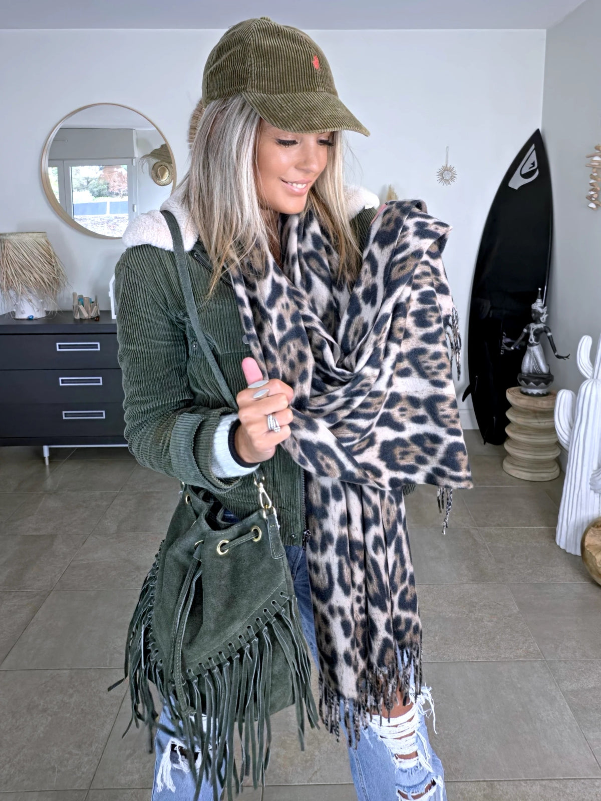 Sac bourse kaki 100% cuir - 𝐌𝐚𝐫𝐢𝐧𝐚𝟒𝟒𝐟𝐚𝐦𝐢𝐥𝐲